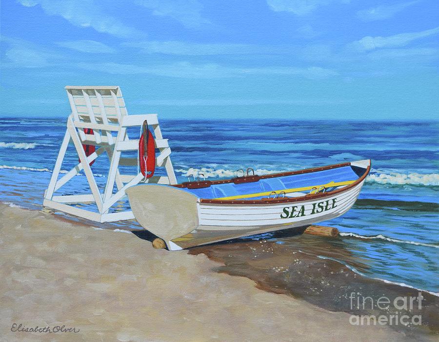 Summer Painting - Sea Isle Beach Patrol by Elisabeth Olver
