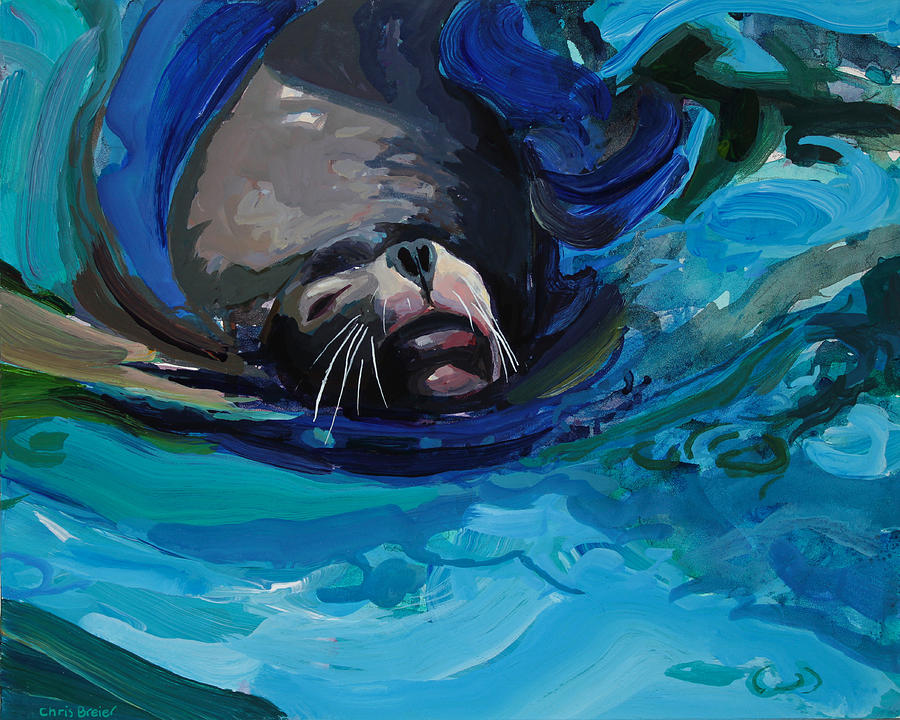 Animal Painting - Sea Lion by Chris Breier
