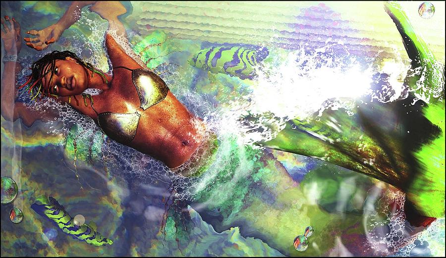Mermaid Digital Art - Sea Lioness by Baroquen Krafts Mermaid Digital Art - Sea Lioness by Baroquen Krafts