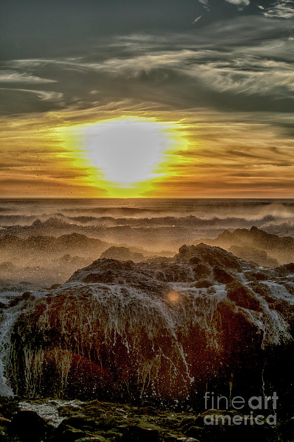 Sea Mist Sunset Photograph