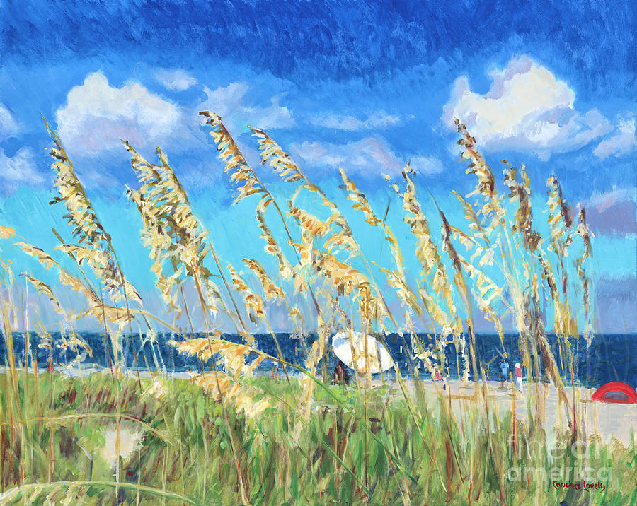 Sea Oat Blues Painting by Candace Lovely