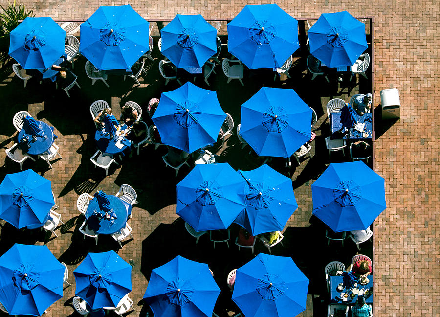 Sea of Blue Umbrellas Photograph by E Faithe Lester