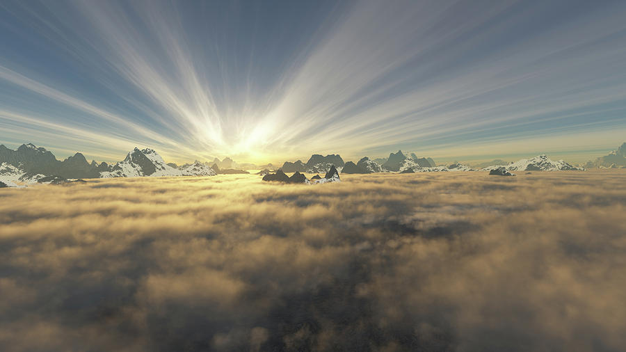 Sea of clouds Digital Art by Erik Tanghe