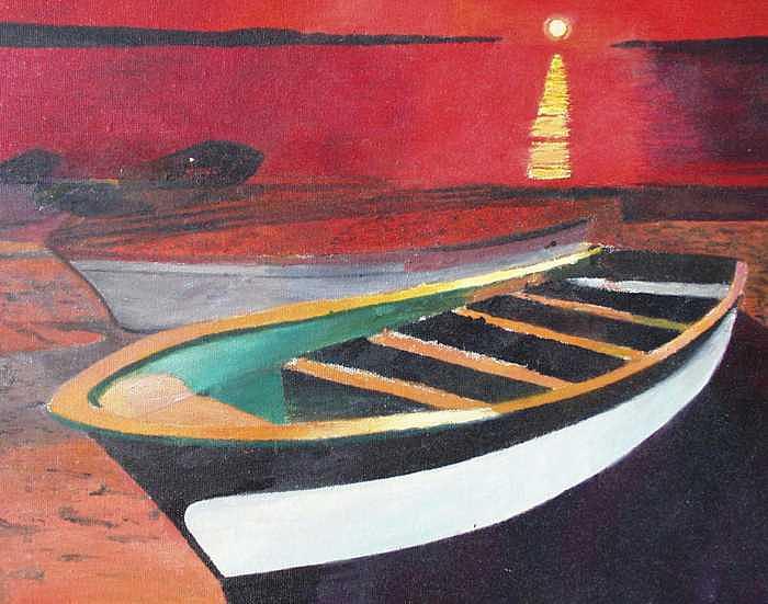 Boats Painting - Sea of Cortez by Ivan P Dobranic Boats Painting - Sea of Cortez by Ivan P Dobranic