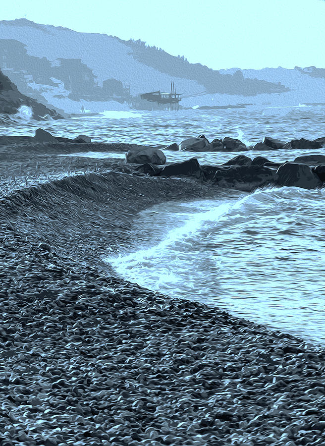 Sea of Italy - Monochrome Painting by AM FineArtPrints