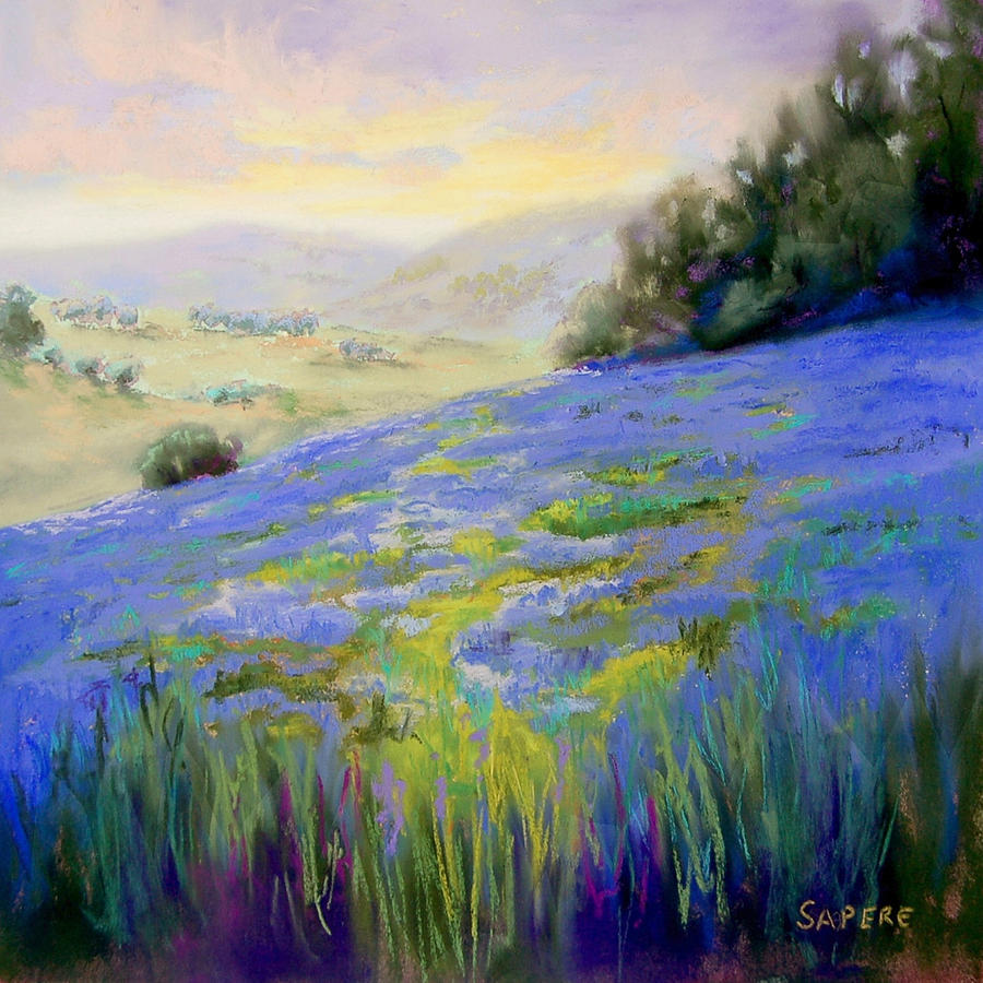 Lupine Painting - Sea of Lupines by Lynee Sapere Lupine Painting - Sea of Lupines by Lynee Sapere