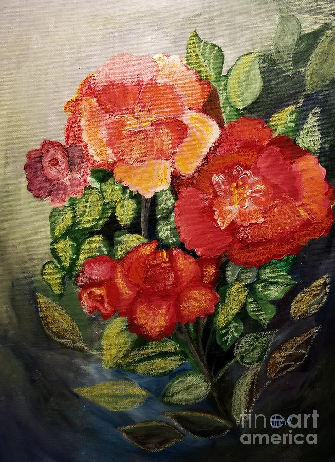 Sea of Roses Painting by Maria Urso