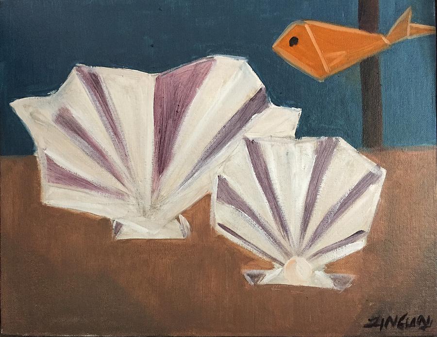Shell Painting - Sea origami by Ramya Sundararajan Shell Painting - Sea origami by Ramya Sundararajan