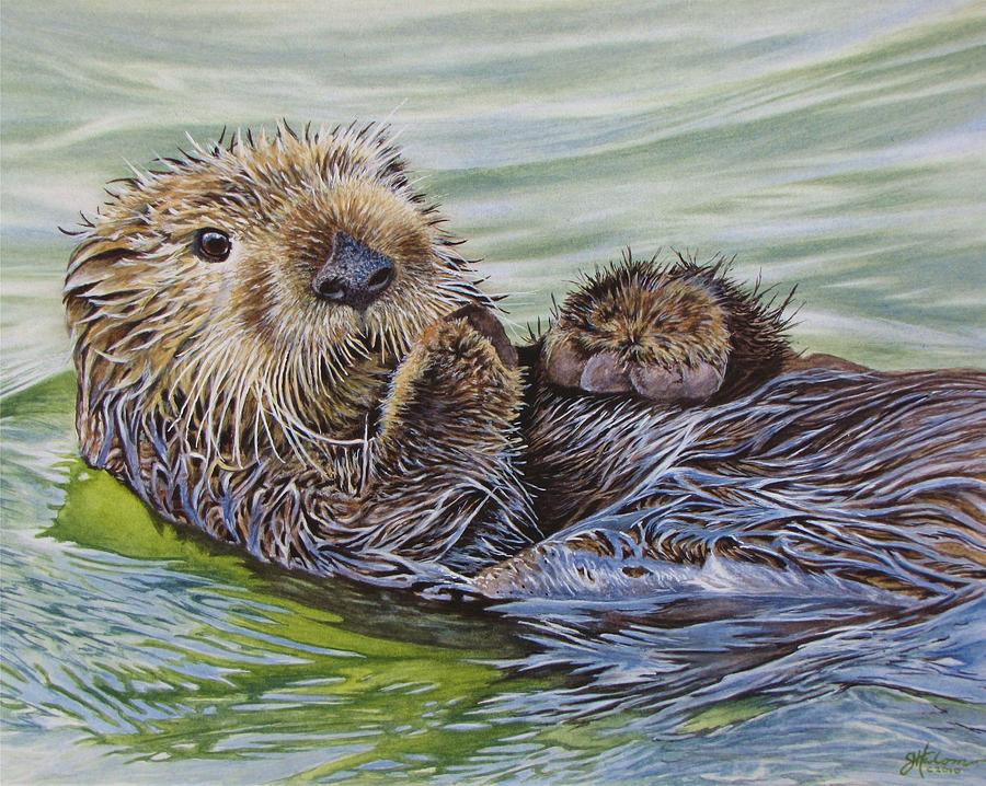 Sea Otter Painting by Greg and Linda Halom