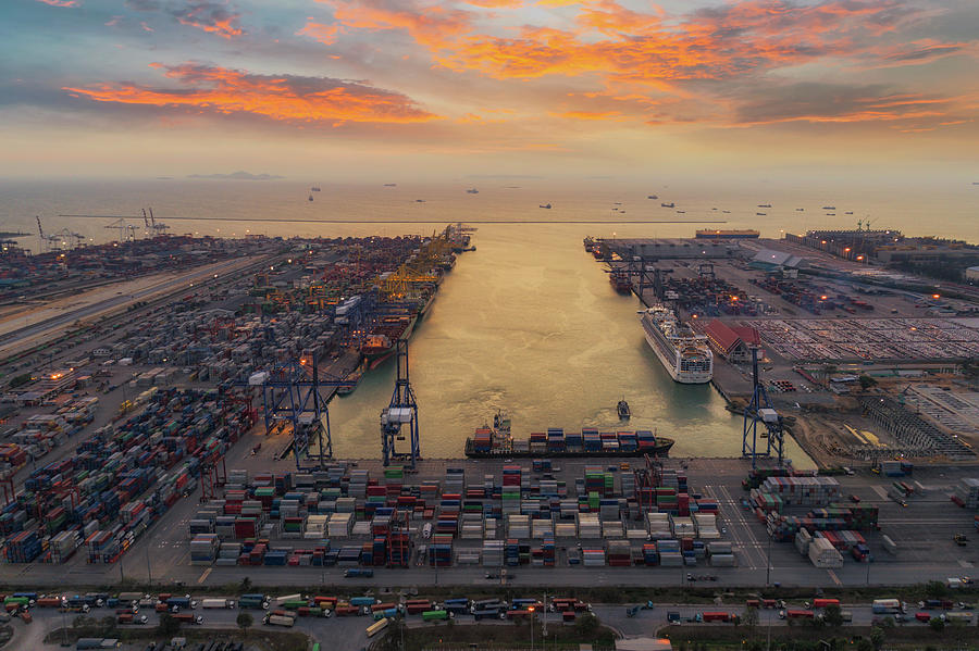 Sea port logistic Photograph by Anek Suwannaphoom