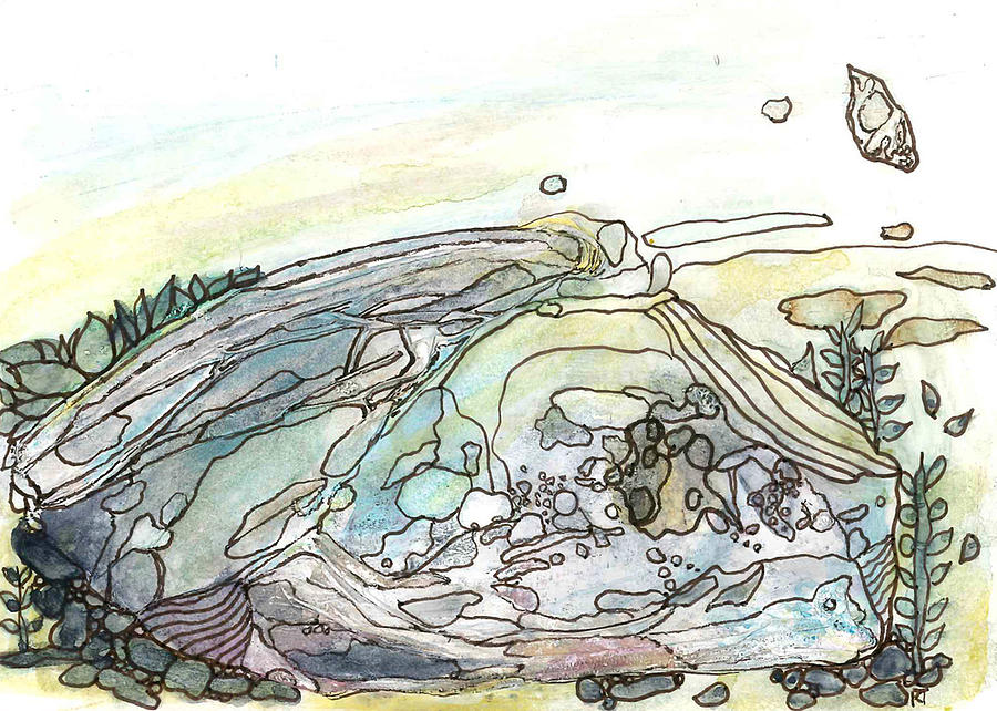Ocean Painting - Sea Rock by Katie Ree Ocean Painting - Sea Rock by Katie Ree