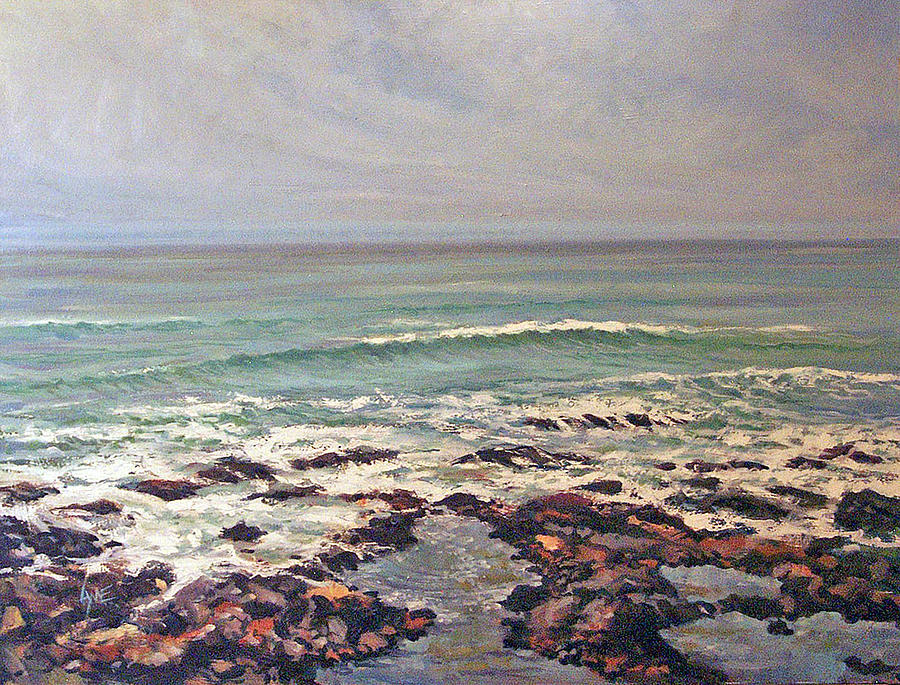 Sea Rocks Painting by Lynne Haines