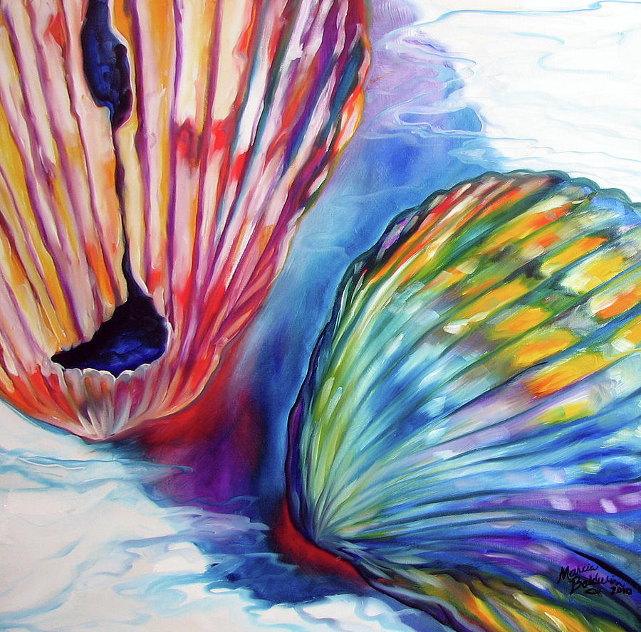 Sea Shell Abstract II Painting by Marcia Baldwin