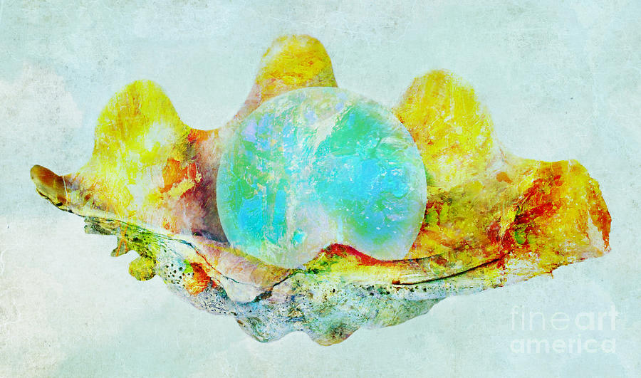 Seashell With Pearl  Mixed Media by Olga Hamilton