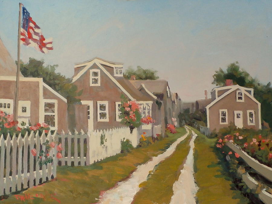 Siasconset Painting - Sea Shell Lane by Dianne Panarelli Miller
