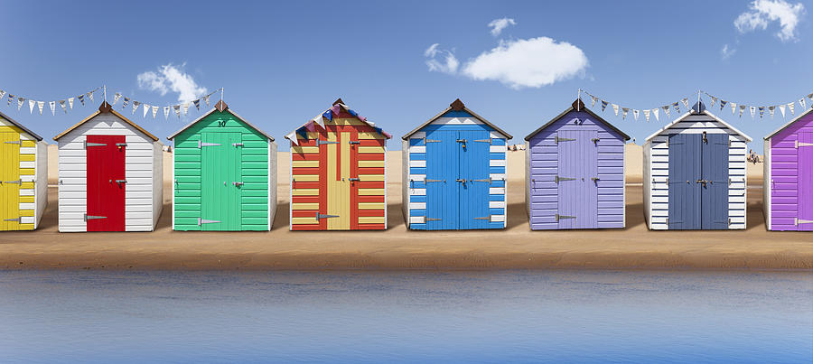 Coastline Photograph - Seaside Beach Huts by Gillian Dernie Coastline Photograph - Seaside Beach Huts by Gillian Dernie