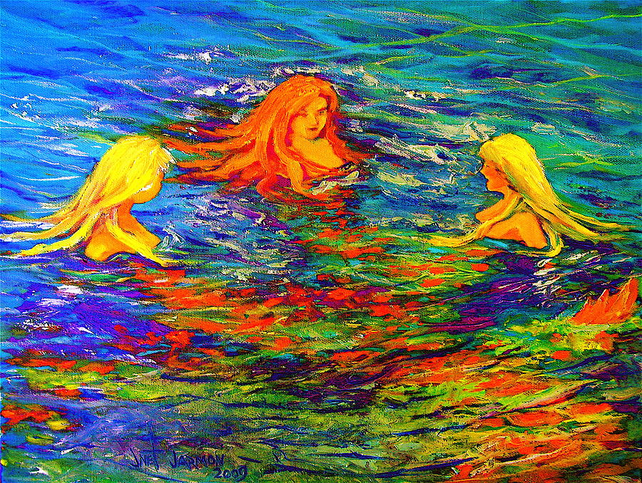 Sea Sisters Revisited Painting by Jeanette Jarmon