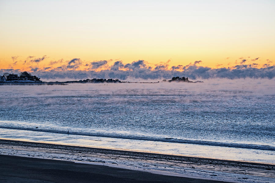 Sea Smoke on Devereaux Beach Marblehead MA Sunrise Photograph by Toby McGuire