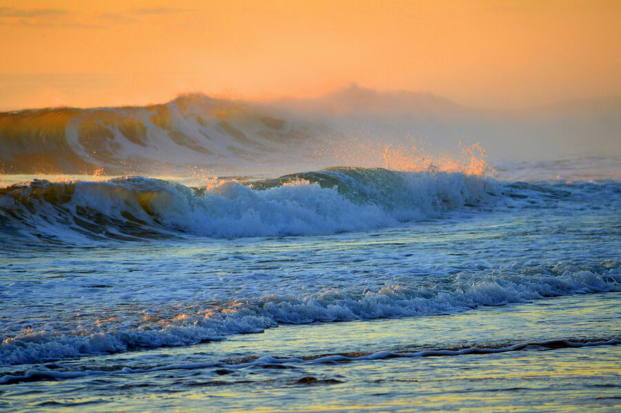 Sea Smoke Sunrise - Nauset Light Beach Photograph by Dianne Cowen Cape Cod Photography