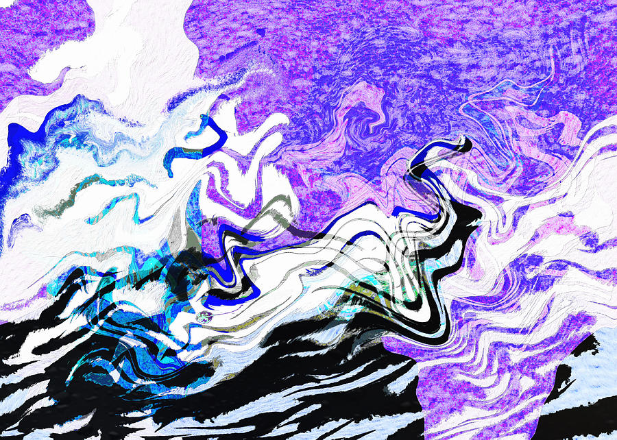 Swirling Digital Art - Sea Spirits by Mathilde Vhargon