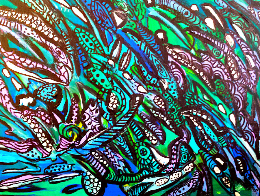 Abstract Painting - Sea Spray 1 by Nikki Dalton