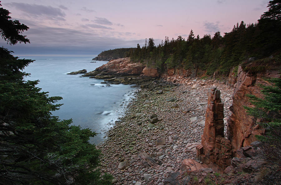 Sea Stack at Monument Cove Maine Acadia National Park Photograph by Juergen Roth