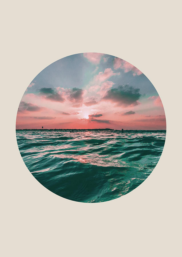 Sea Sunset Circle Digital Art by Rafael Farias