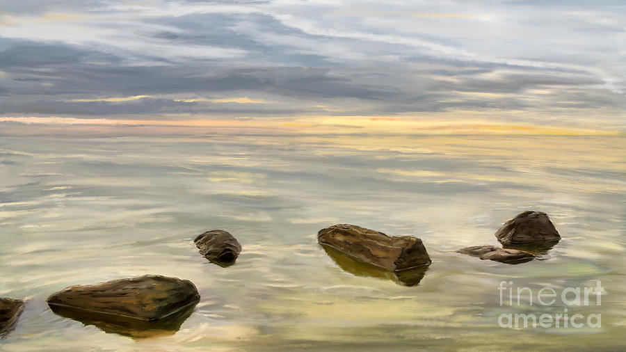 Sea sunset during calm weather by Jan Brons Sea sunset during calm weather by Jan Brons