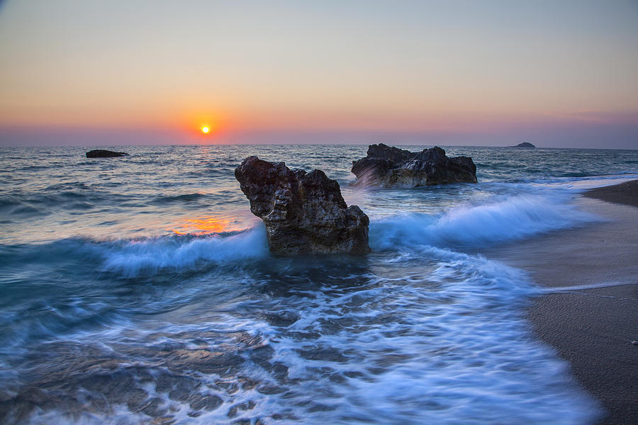 Sunset Photograph - Sea sunset Greece by Sandra Rugina