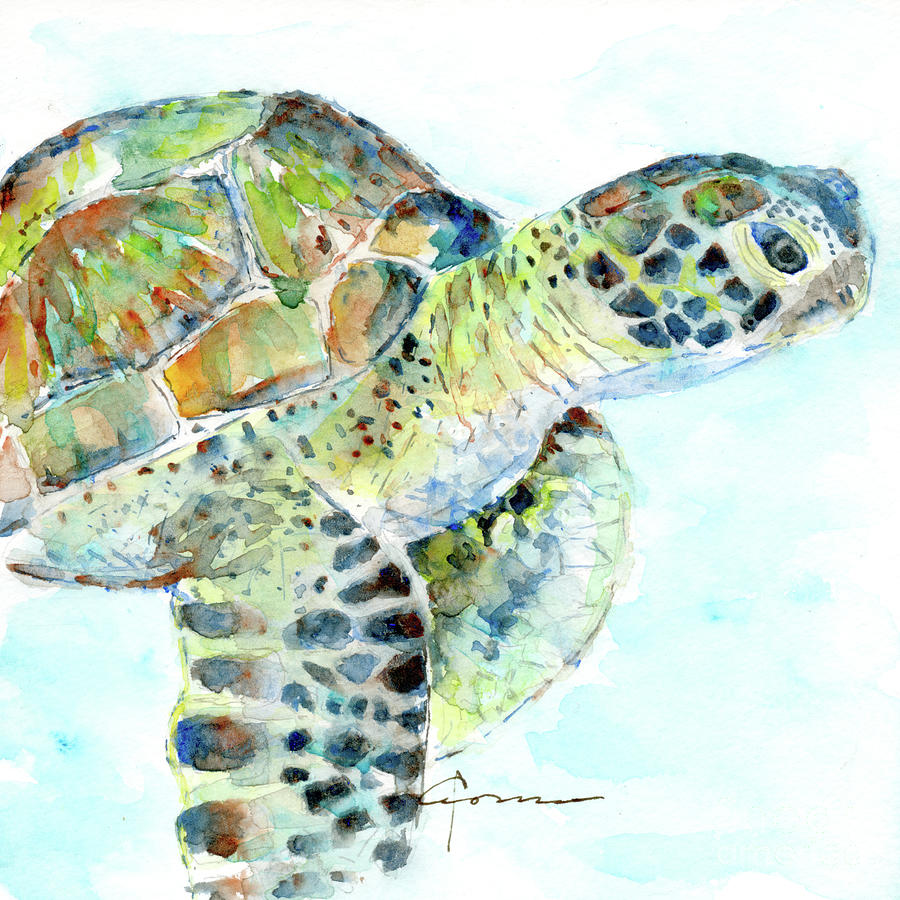 Sea Turtle 11 Painting by Claudia Hafner