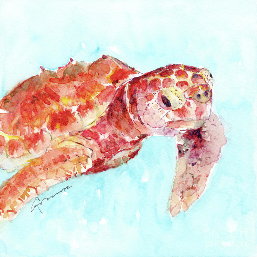 Sea Turtle 13 Painting by Claudia Hafner