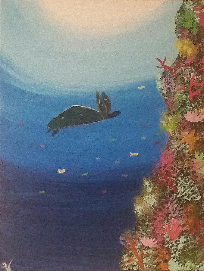 Sea Turtle 2015 Painting by Vale Anoai