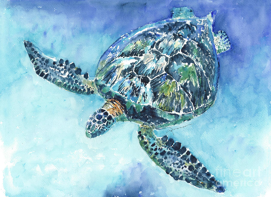 Wildlife Painting - Sea Turtle #21 by Claudia Hafner
