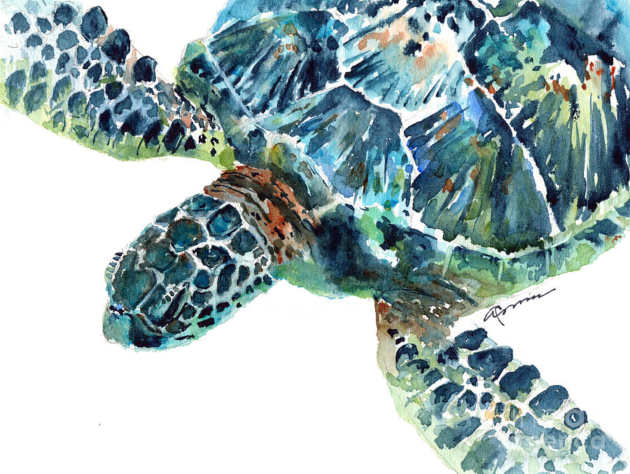 Sea Turtle 7 Painting by Claudia Hafner