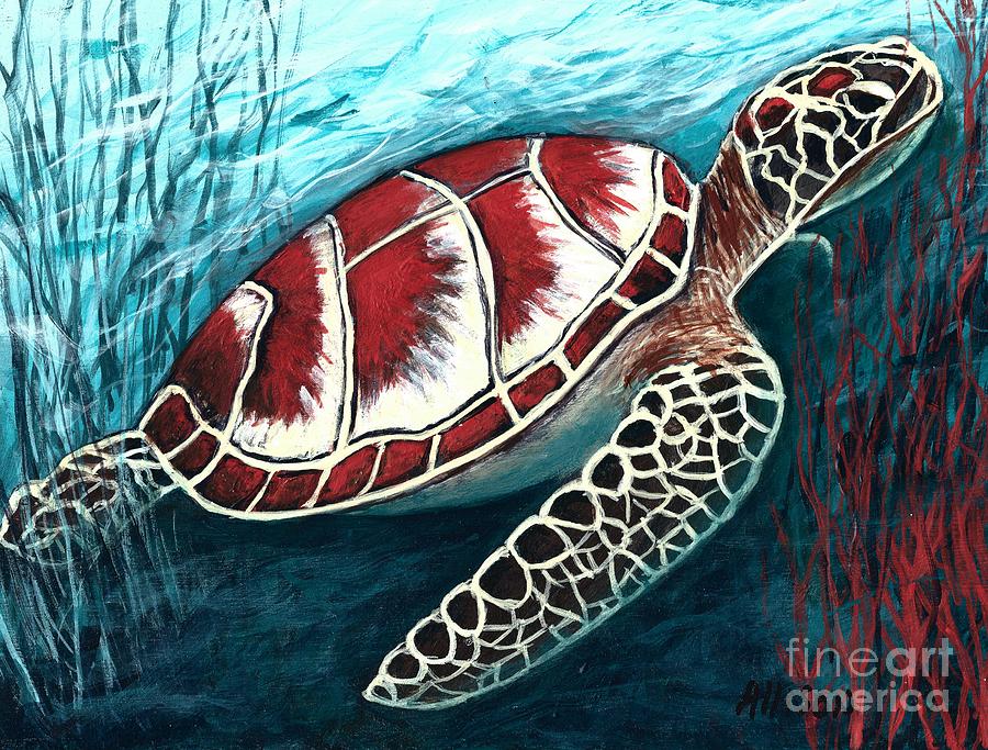 Sea Turtle Painting by Allison Constantino