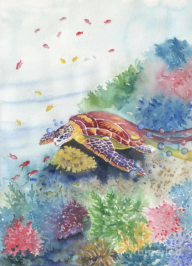 Sea Turtle and Friends Painting by Melly Terpening