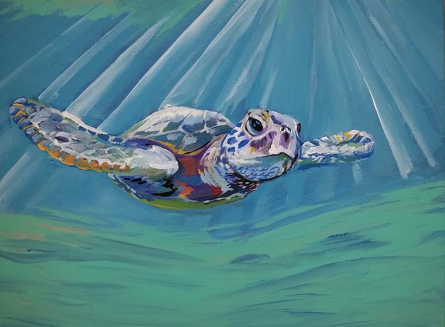 Sea turtle  Painting by Anne Seay