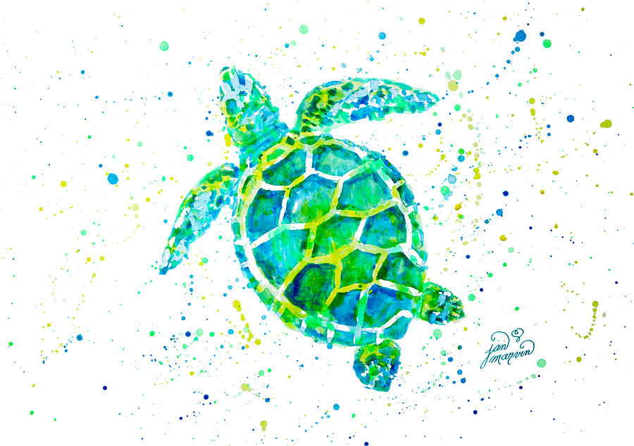 Sea Turtle by Jan Marvin Painting by Jan Marvin
