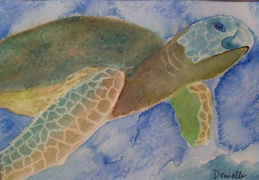 Turtle Painting - Sea Turtle by Donielle Boal
