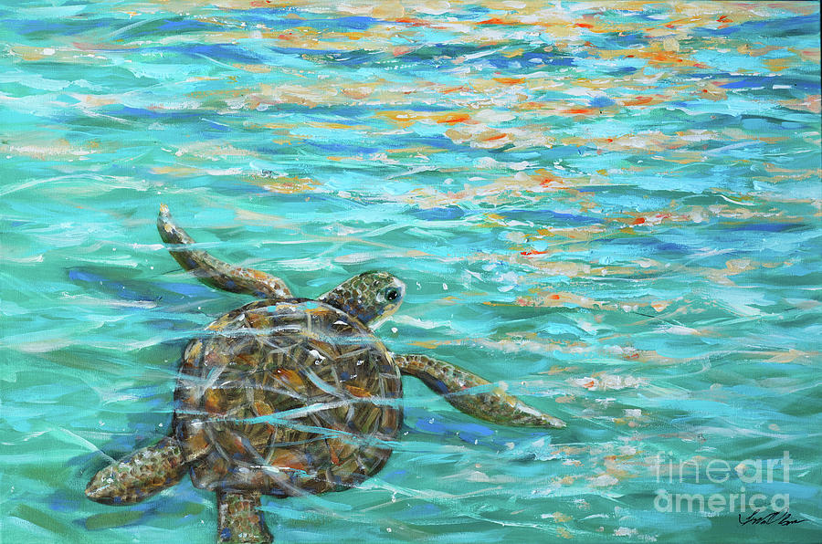 Sea Turtle Dream Painting by Linda Olsen