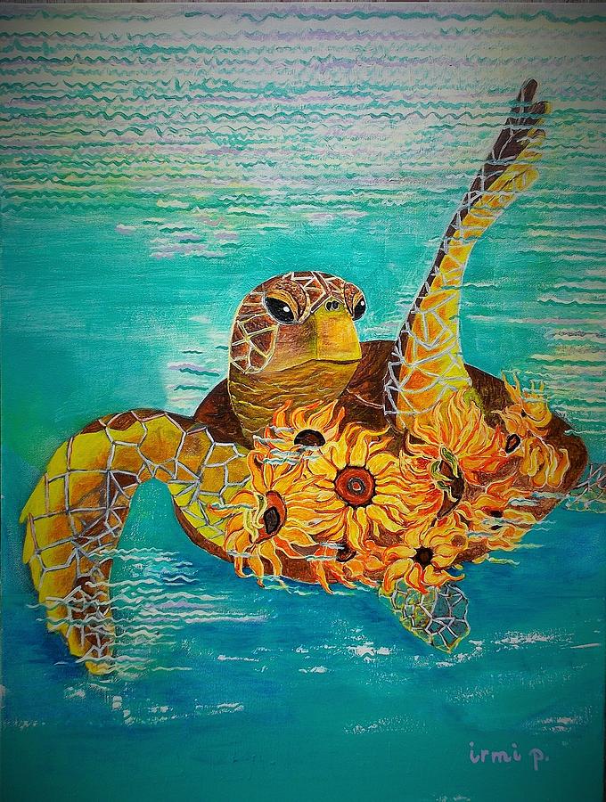 Sea Turtle Fantasy Painting by Irmi Presutto