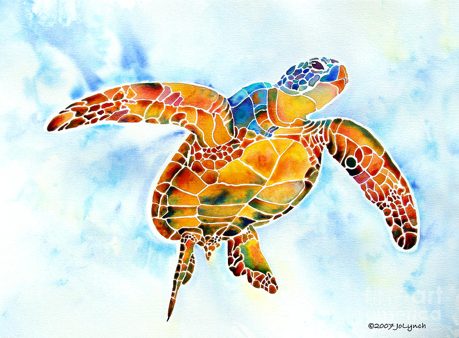 Sea Turtle Gentle Giant Painting by Jo Lynch