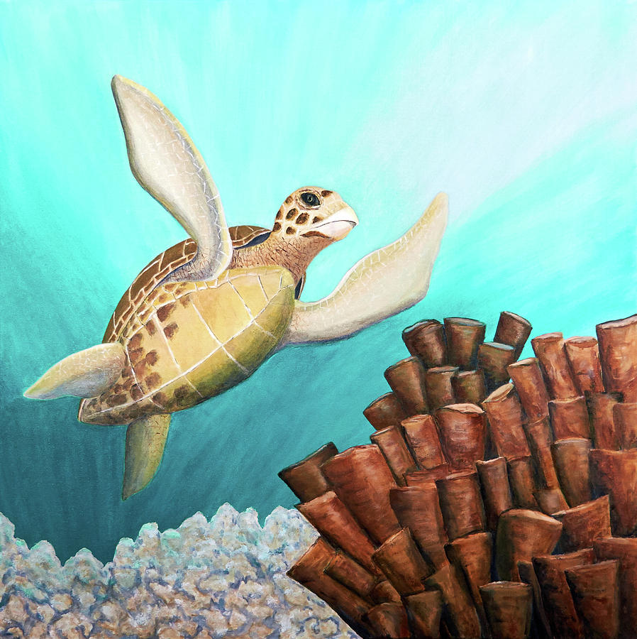 Sea Turtle Joy Painting by Patricia Beebe