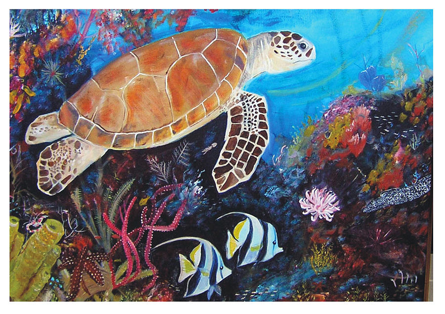 Sea Turtle Painting by Joyce Huber