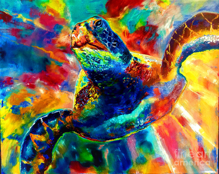 Sea turtle Painting by Leland Castro