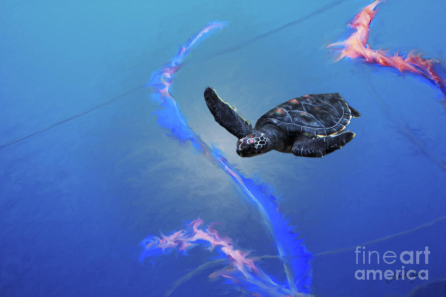 Sea Turtle Digital Art by Lisa Redfern