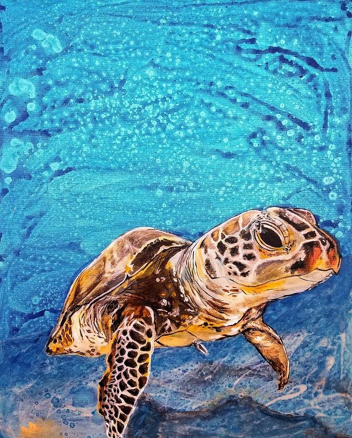Sea Turtle Painting - Sea Turtle by Michelle Nadeau