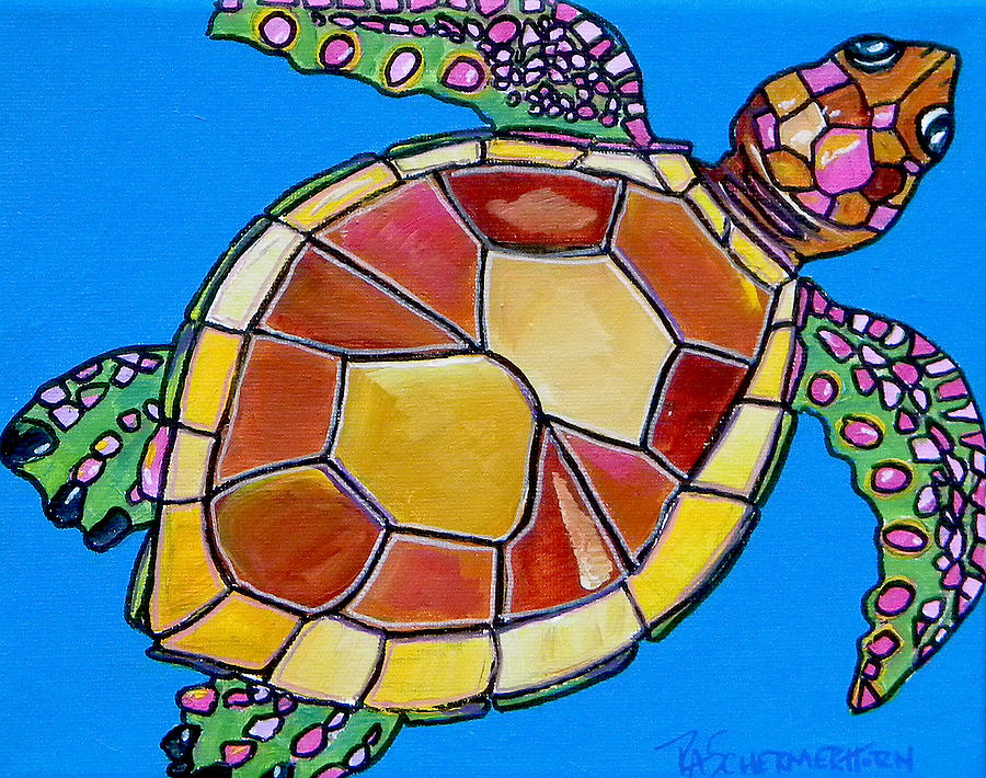 Sea Turtle Painting by Patti Schermerhorn