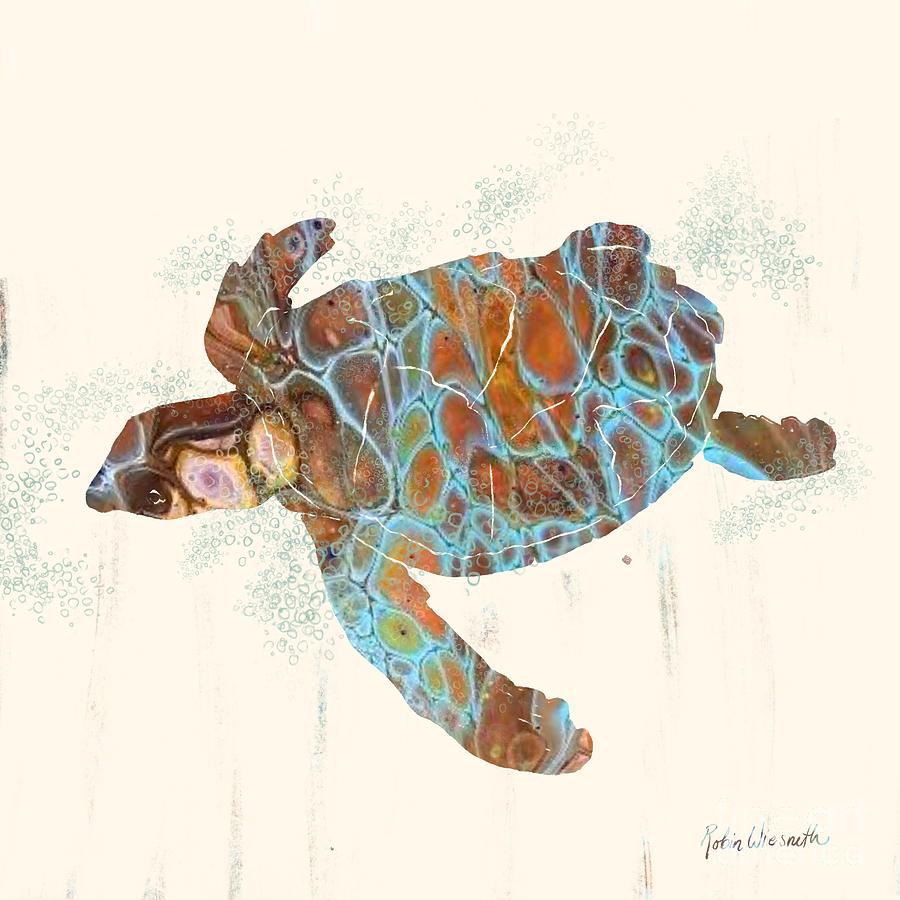 Sea Turtle Digital Art by Robin Wiesneth