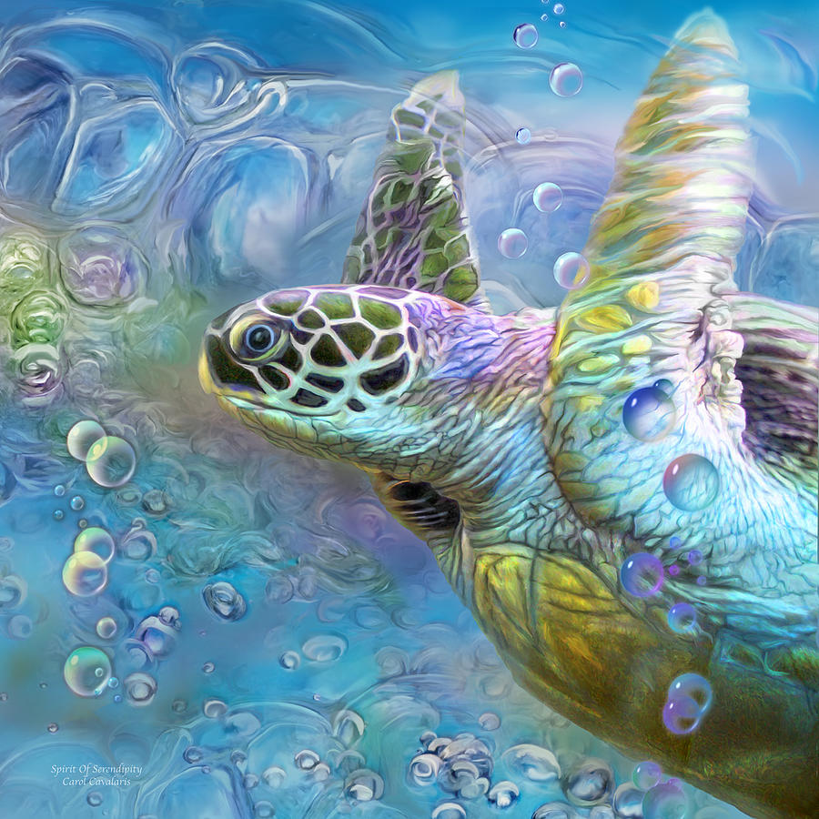 Sea Turtle Mixed Media - Sea Turtle - Spirit Of Serendipity by Carol Cavalaris